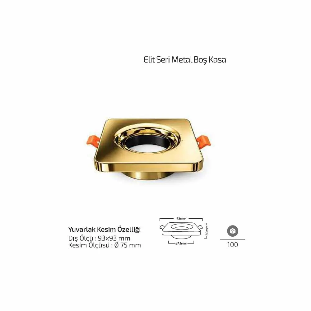 Forlife Elit Metal Boş Spot Kasa Altın FL-1903 A - ek resim