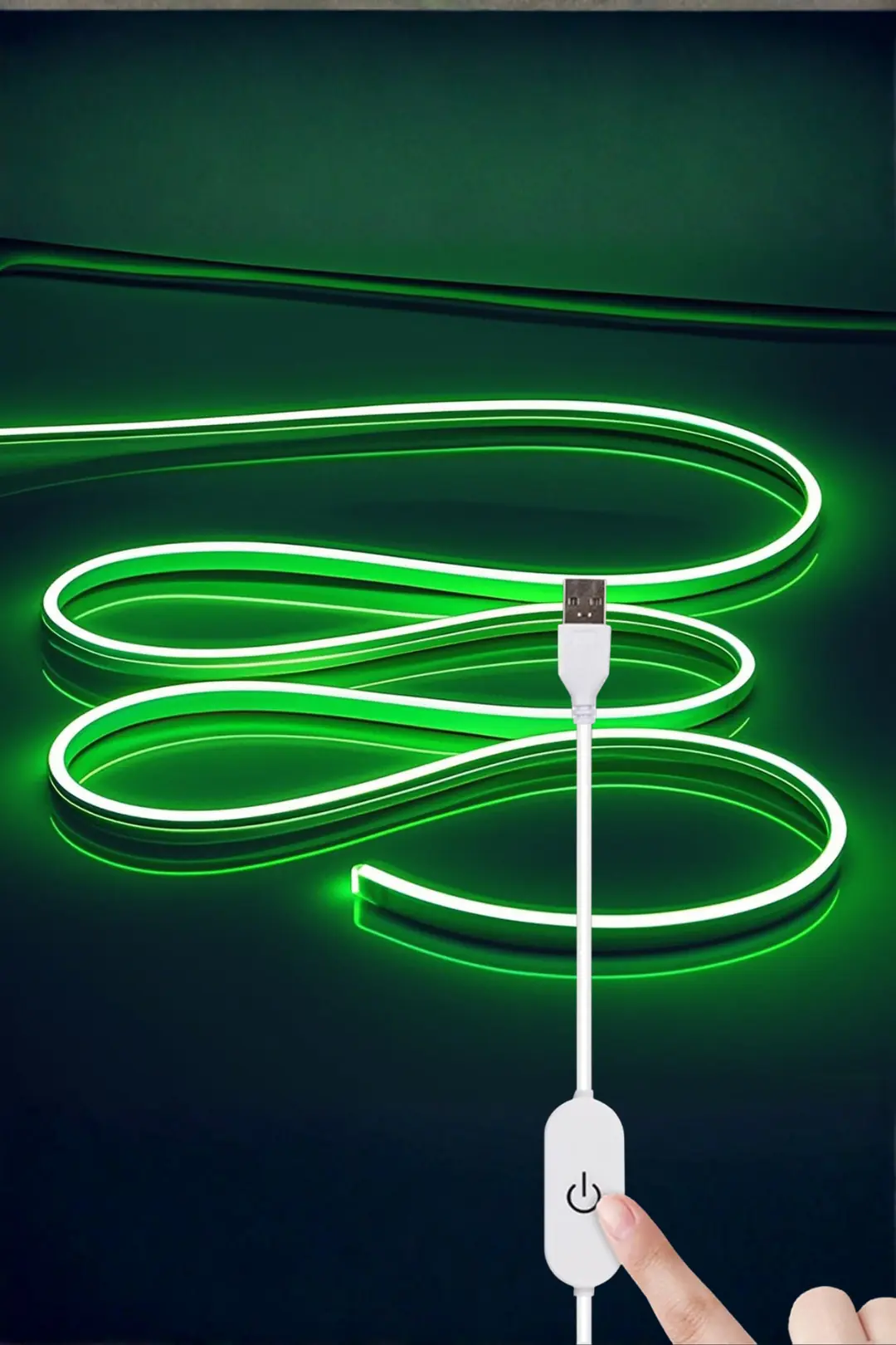 5V USB Neon Led - Yeşil - ek resim