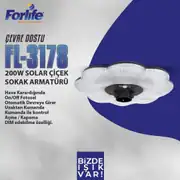 Forlife Solar Alüminyum Aydınlatma Direği 200W FL-3178 D1 2