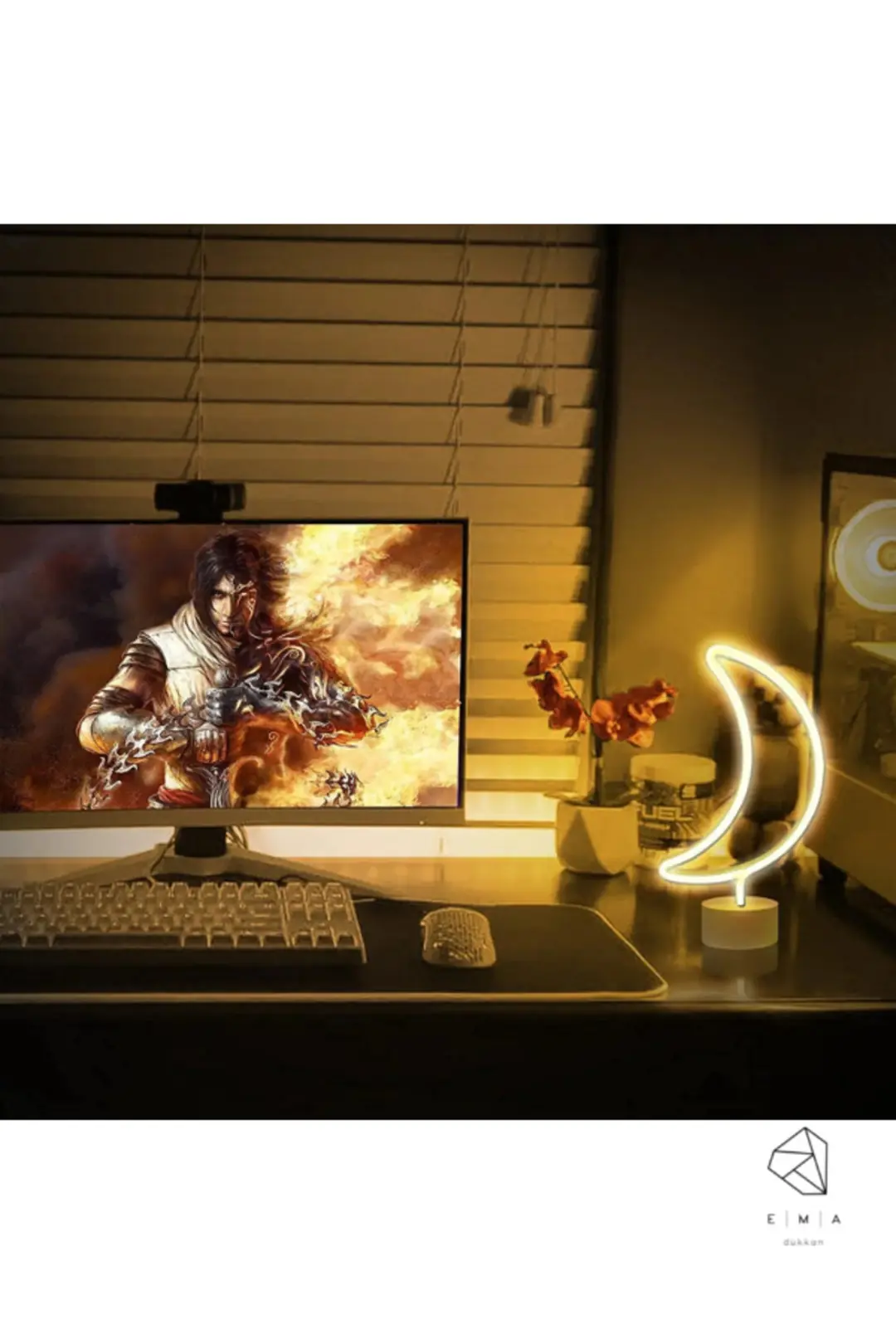 Ay Dede Neon LED Gece Lambası | USB ve Pilli - ek resim