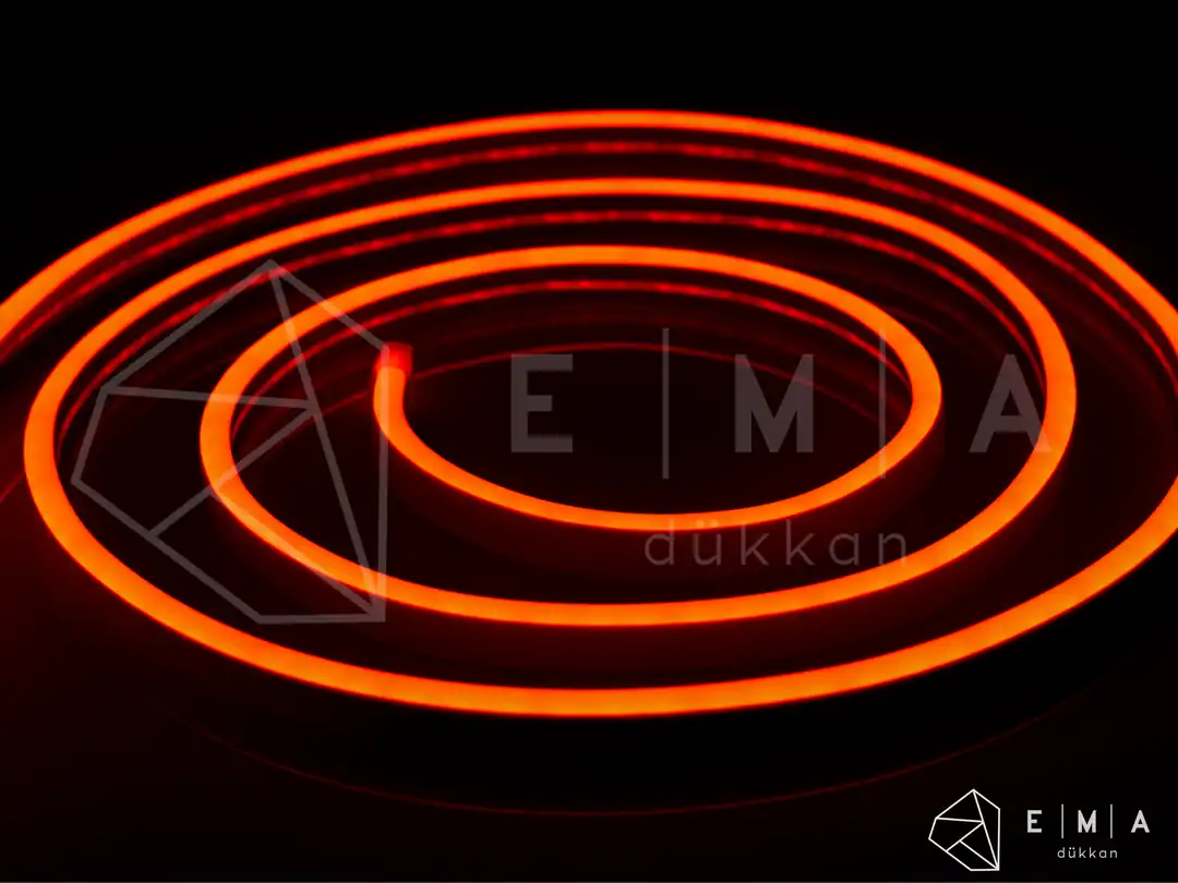12 Volt Turuncu Neon Şerit Led - ek resim