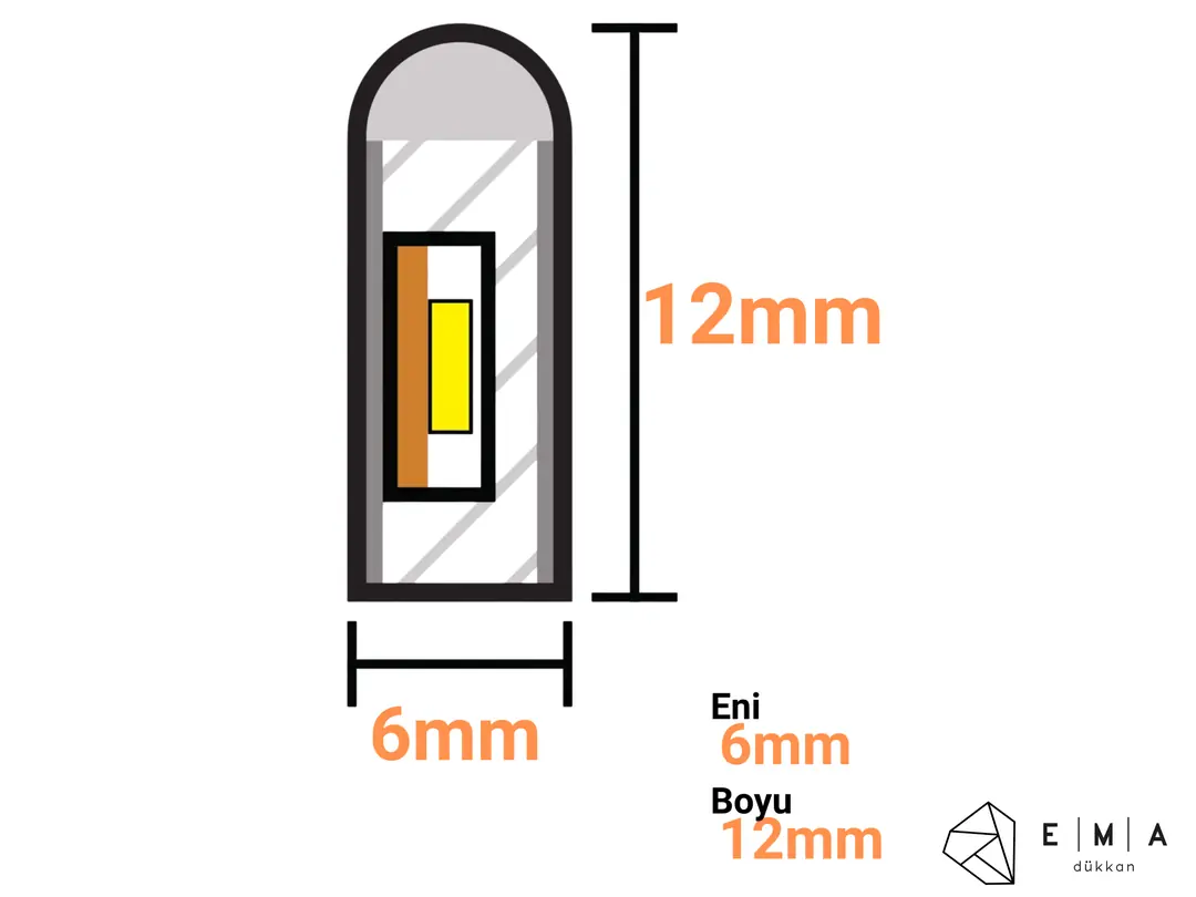 12 Volt Beyaz Neon Şerit Led 7