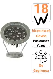 Bahçe Armatürü 18W | IP65 Alüminyum Gövde 2