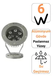 Bahçe Armatürü 6W | IP65 Alüminyum Gövde FL-2090 2