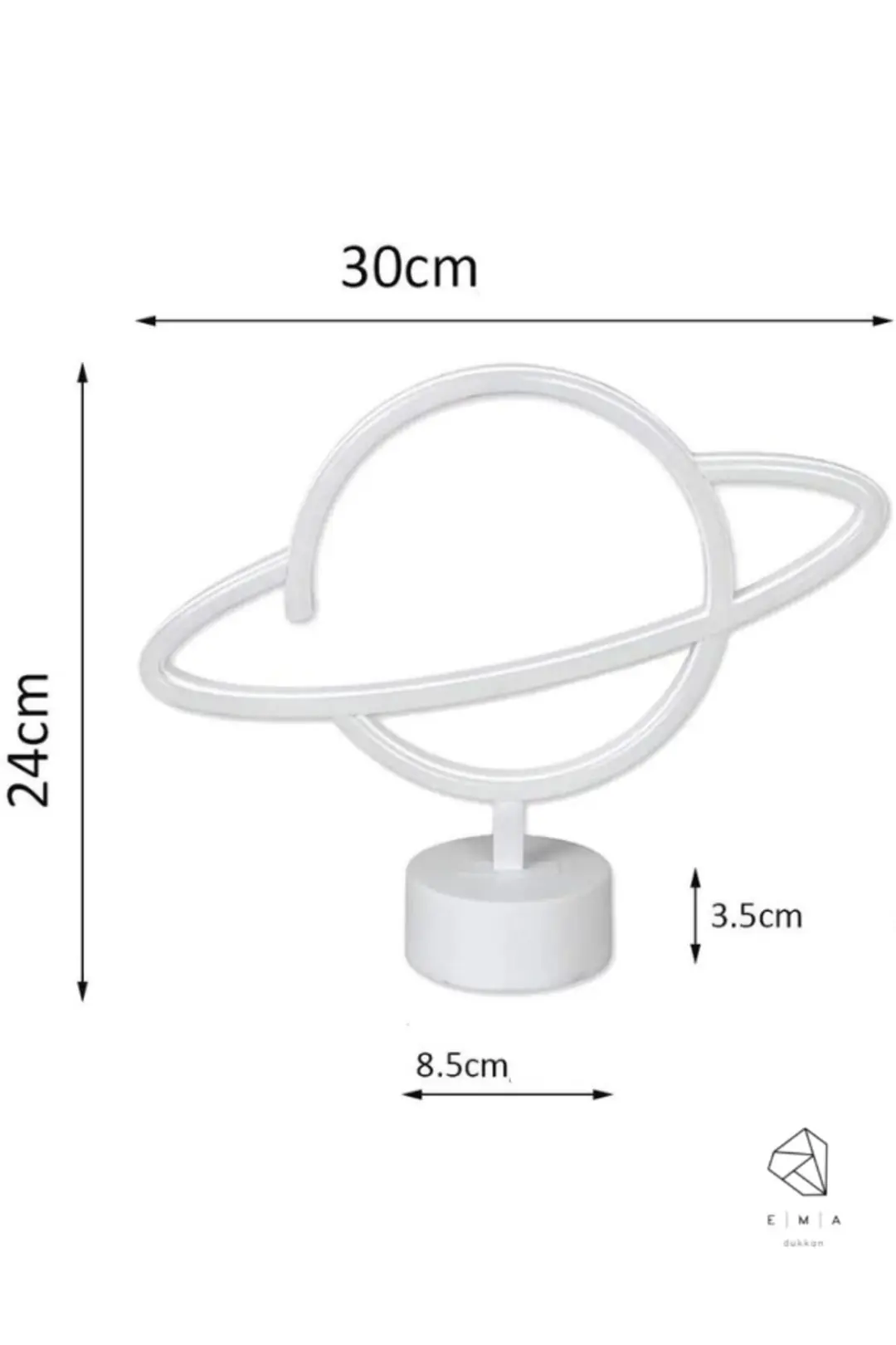 Gezegen Neon LED Gece Lambası | USB ve Pilli 4