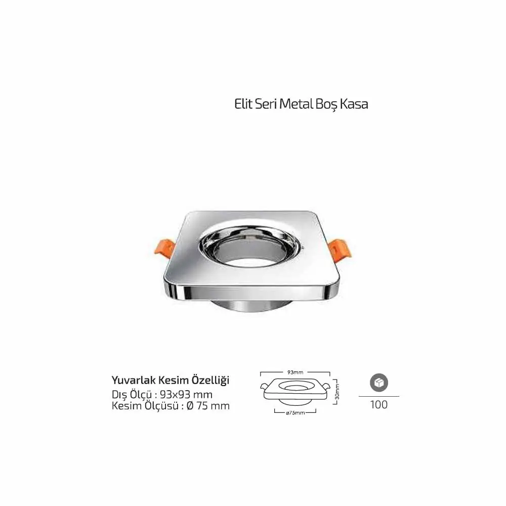 Forlife Elit Metal Boş Spot Kasa Gümüş FL-1903 G - ek resim