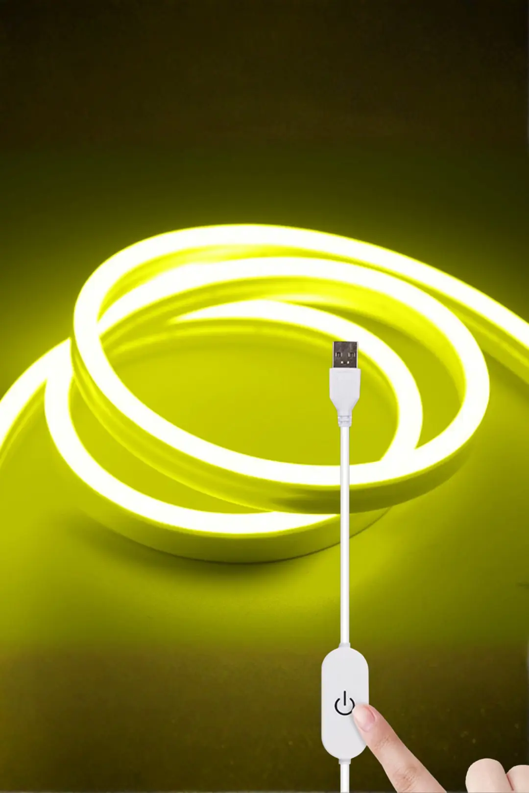 5V USB Neon Led - Limon Sarısı - ek resim