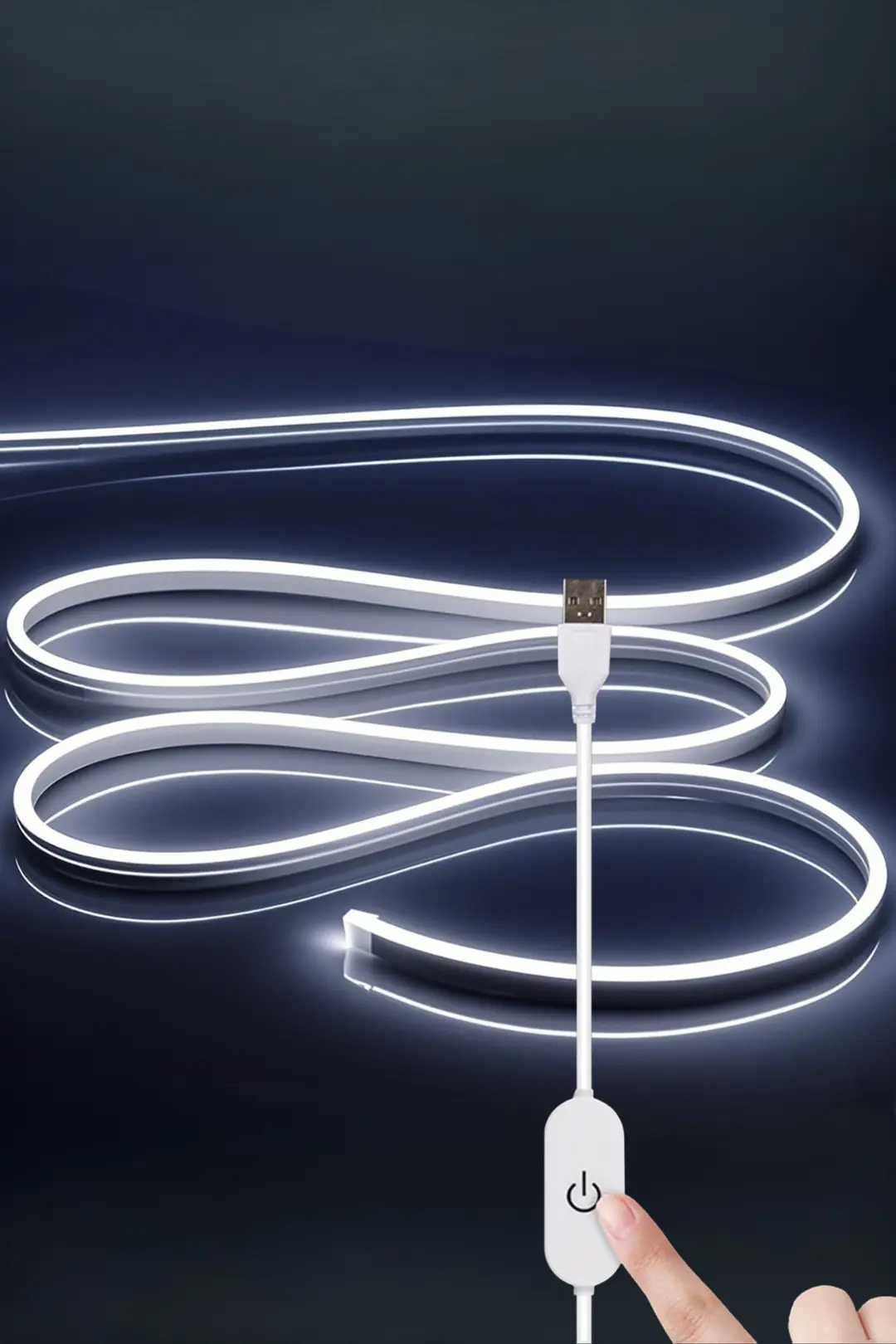 5V USB Neon Led - Beyaz - ek resim