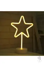 Yıldız Neon LED Gece Lambası | USB ve Pilli 2