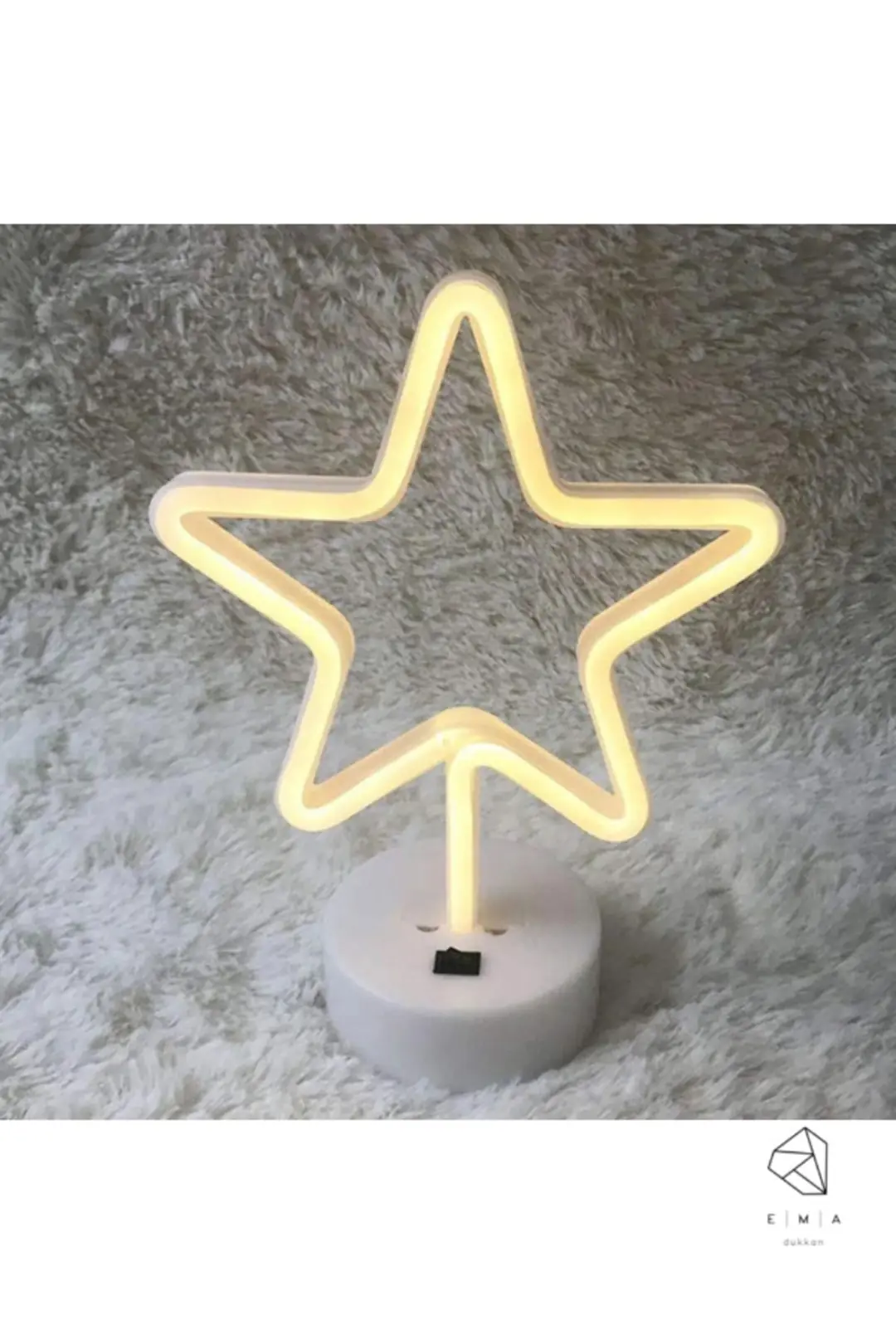 Yıldız Neon LED Gece Lambası | USB ve Pilli 3