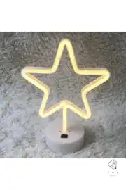 Yıldız Neon LED Gece Lambası | USB ve Pilli 3