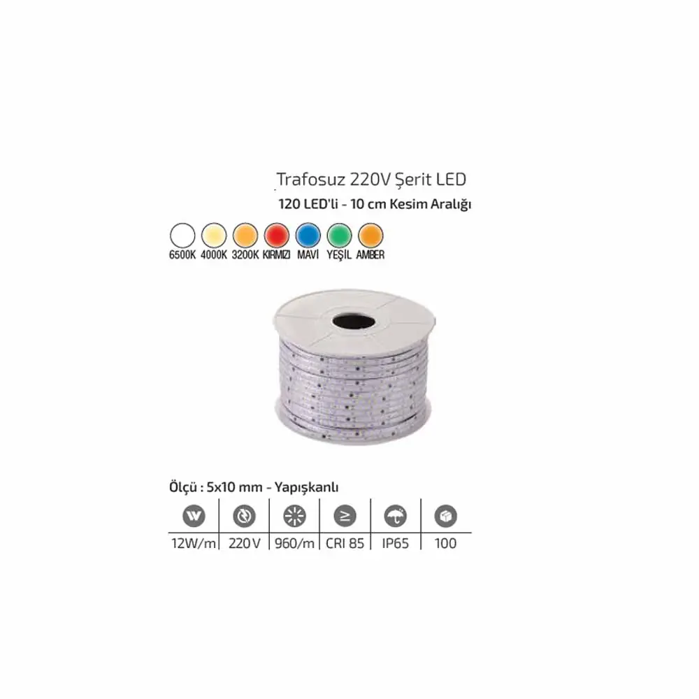 Forlife Şerit Led Silikonlu 220V Trafosuz 100 Mt FL-5118 - ek resim
