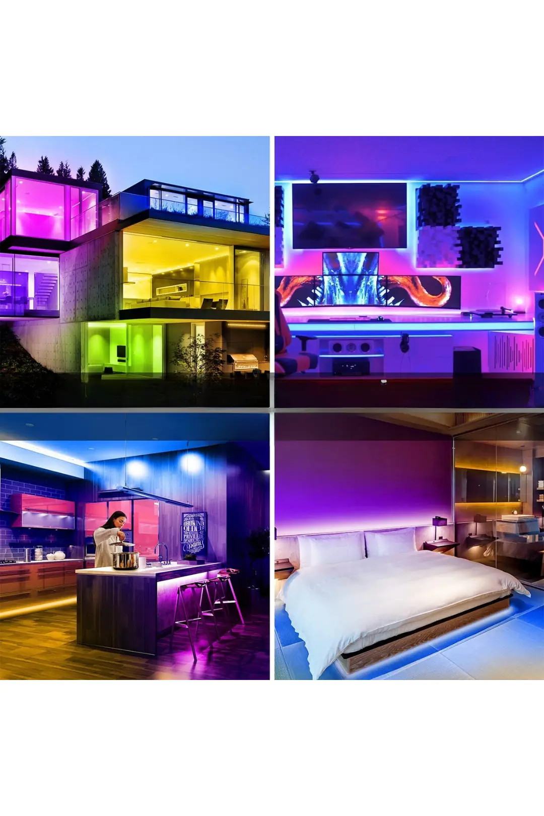 RGB Şerit LED 5 Metre 20 Renk | 44 Tuşlu Kumandalı, Silikonlu - ek resim