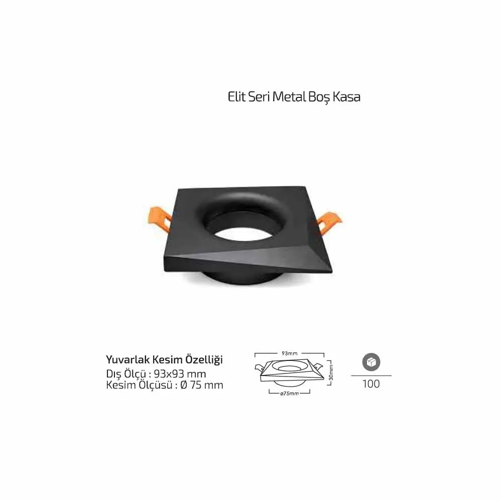 Forlife Elit Metal Boş Spot Kasa Siyah FL-1902 S - ek resim