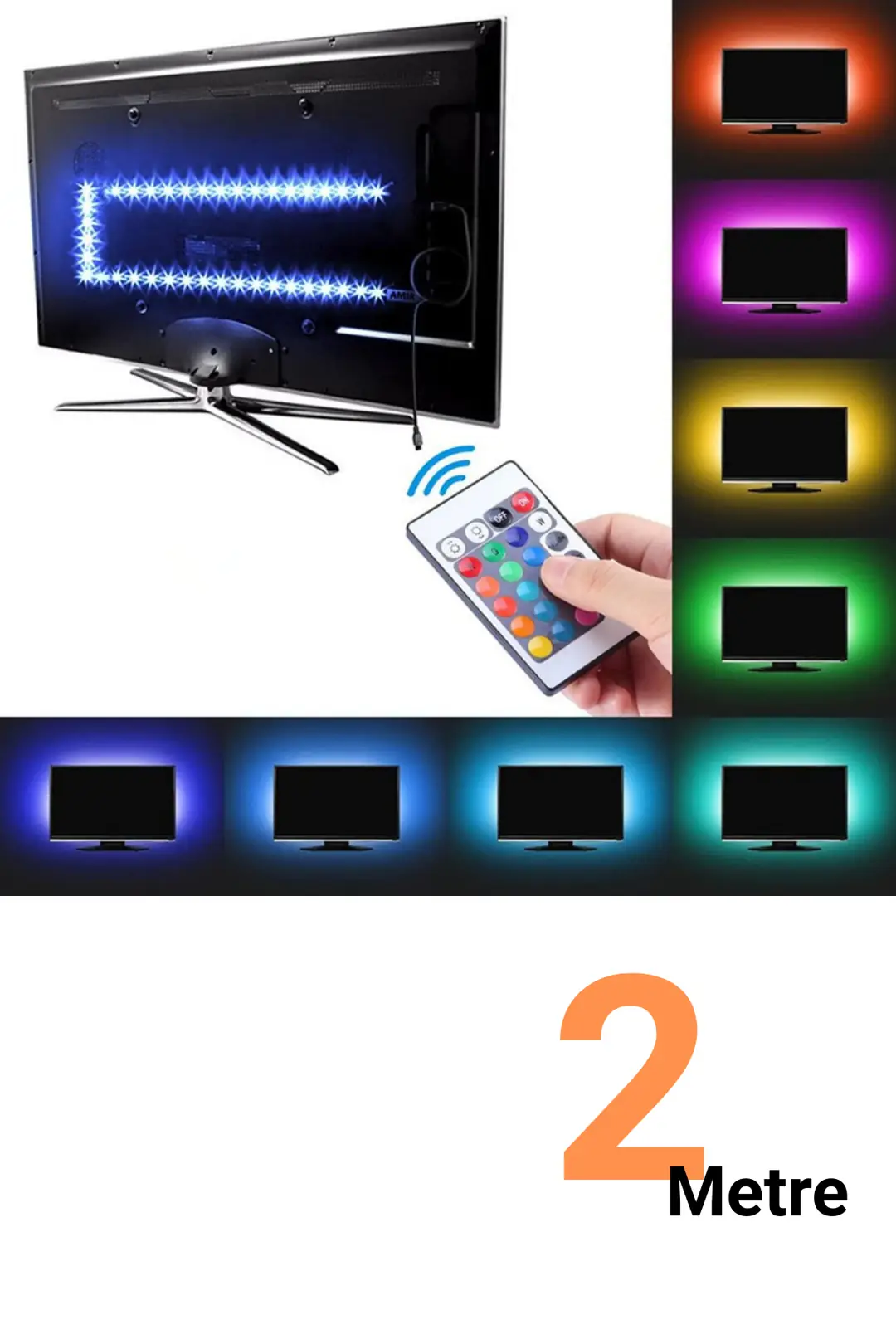 5V TV Monitör Arkası RGB Şerit Led