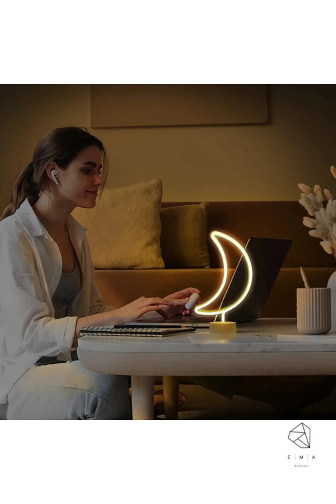 Ay Dede Neon LED Gece Lambası | USB ve Pilli 3