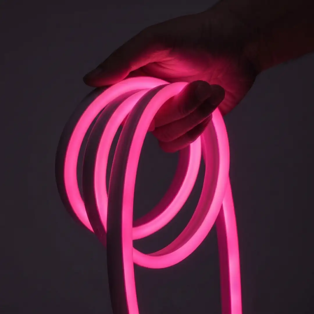 12 Volt Pembe Neon Şerit Led