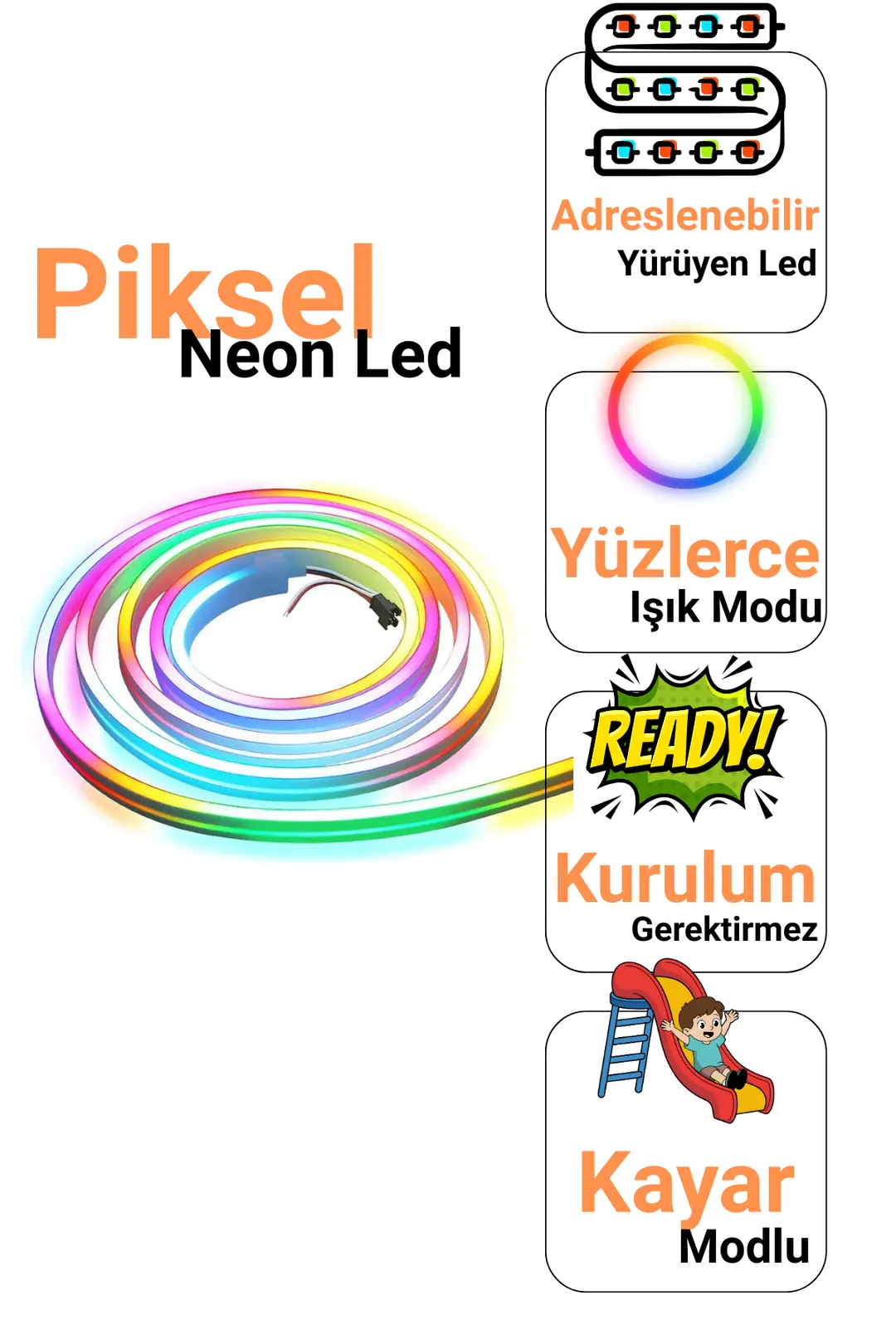12V Piksel Neon Led