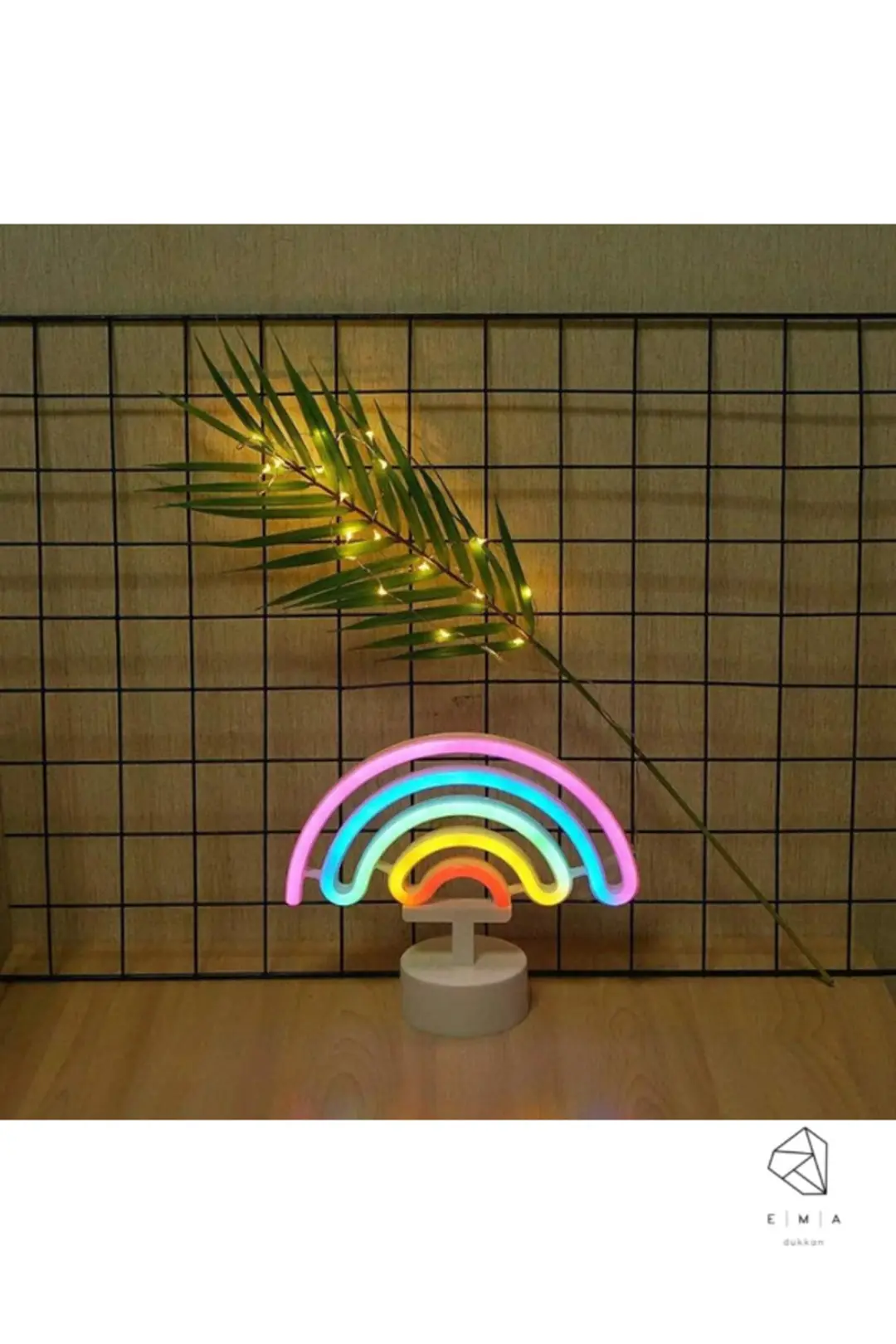 Gökkuşağı Neon LED Gece Lambası | USB ve Pilli 4