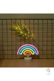 Gökkuşağı Neon LED Gece Lambası | USB ve Pilli 4