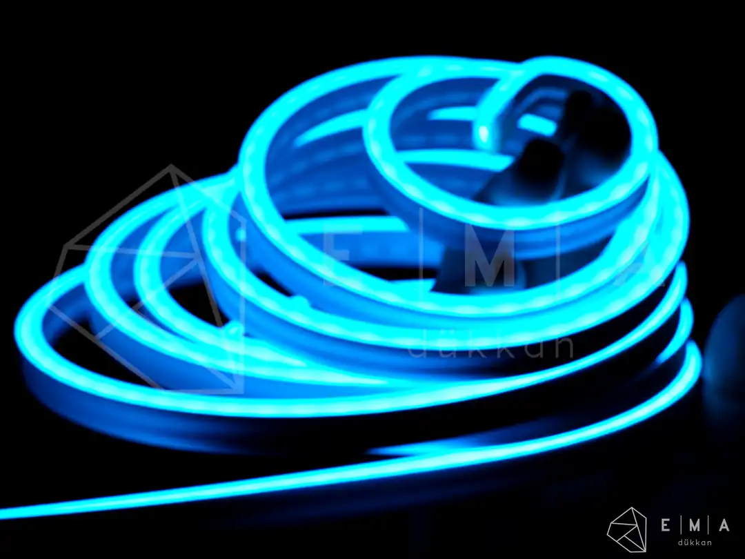 12 Volt Buz Mavisi Neon Şerit Led - ek resim