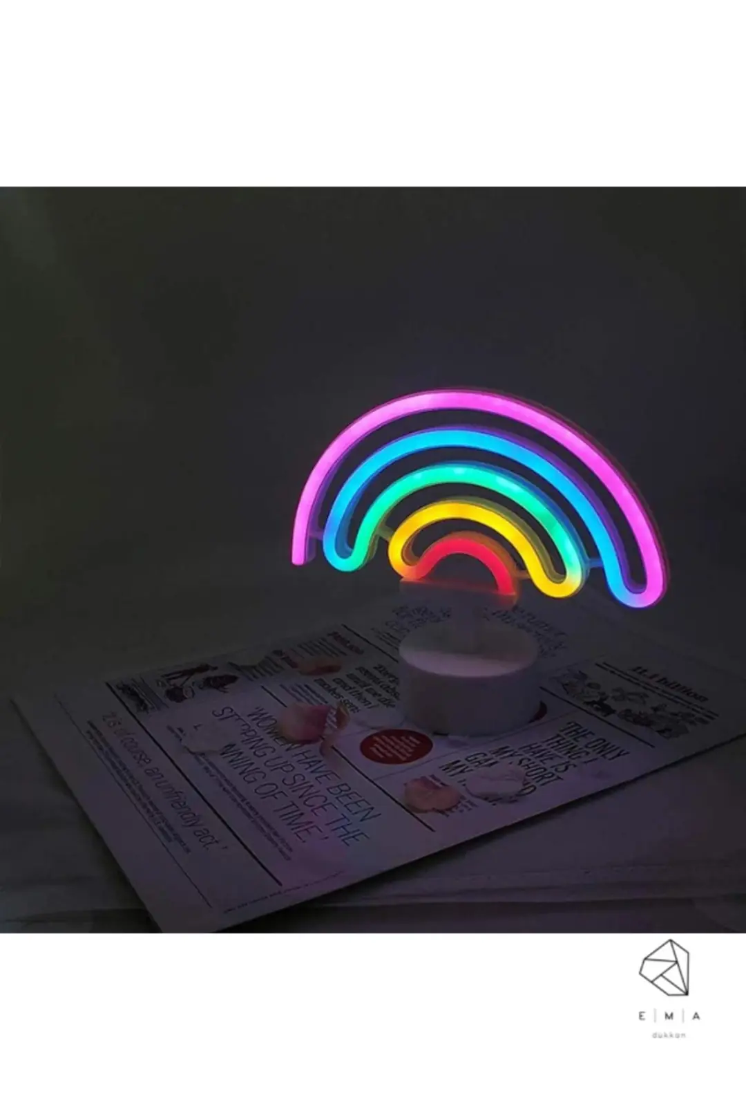 Gökkuşağı Neon LED Gece Lambası | USB ve Pilli 3