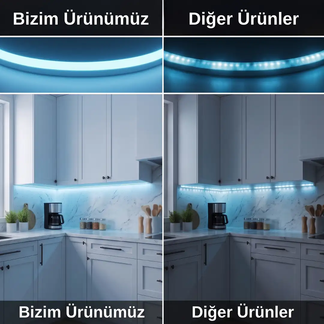 12 Volt Buz Mavisi Neon Şerit Led - ek resim
