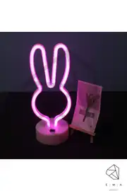 Tavşan Neon LED Gece Lambası | USB ve Pilli 2