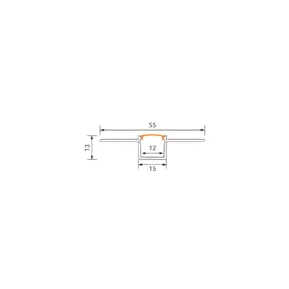 Forlife Alüminyum Profil Trimles 12 Mm Gümüş 3 Metre FL-8531 - ek resim