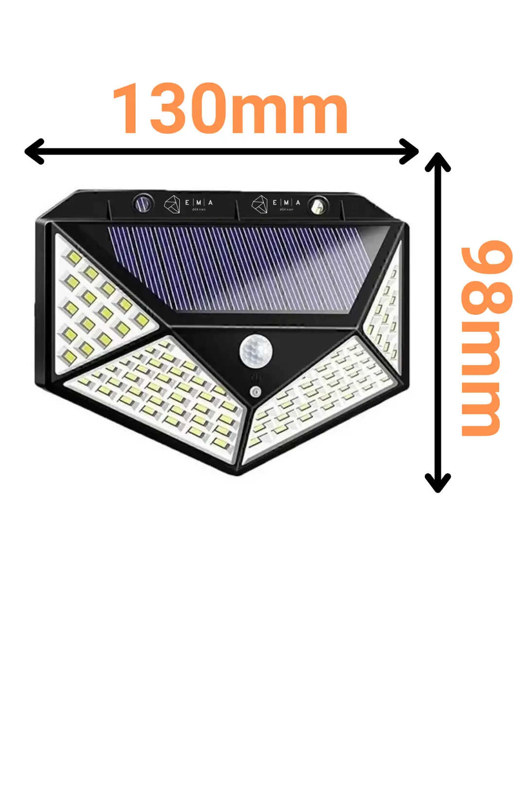 100 Ledli 6500K Solar Duvar Armatürü 4