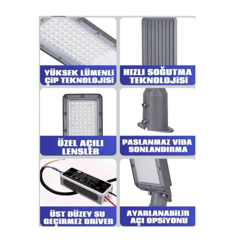 Forlife Profesyonel Sokak Armatürü 100W 6500K Beyaz FL-6024 - ek resim