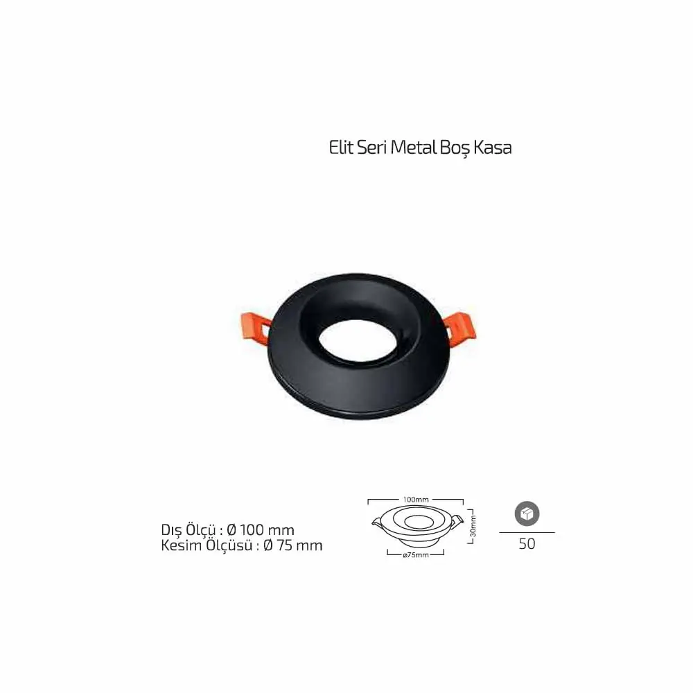 Forlife Elit Metal Boş Spot Kasa Siyah FL-1901 S - ek resim