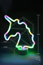 Unicorn Neon LED Gece Lambası | USB ve Pilli 3