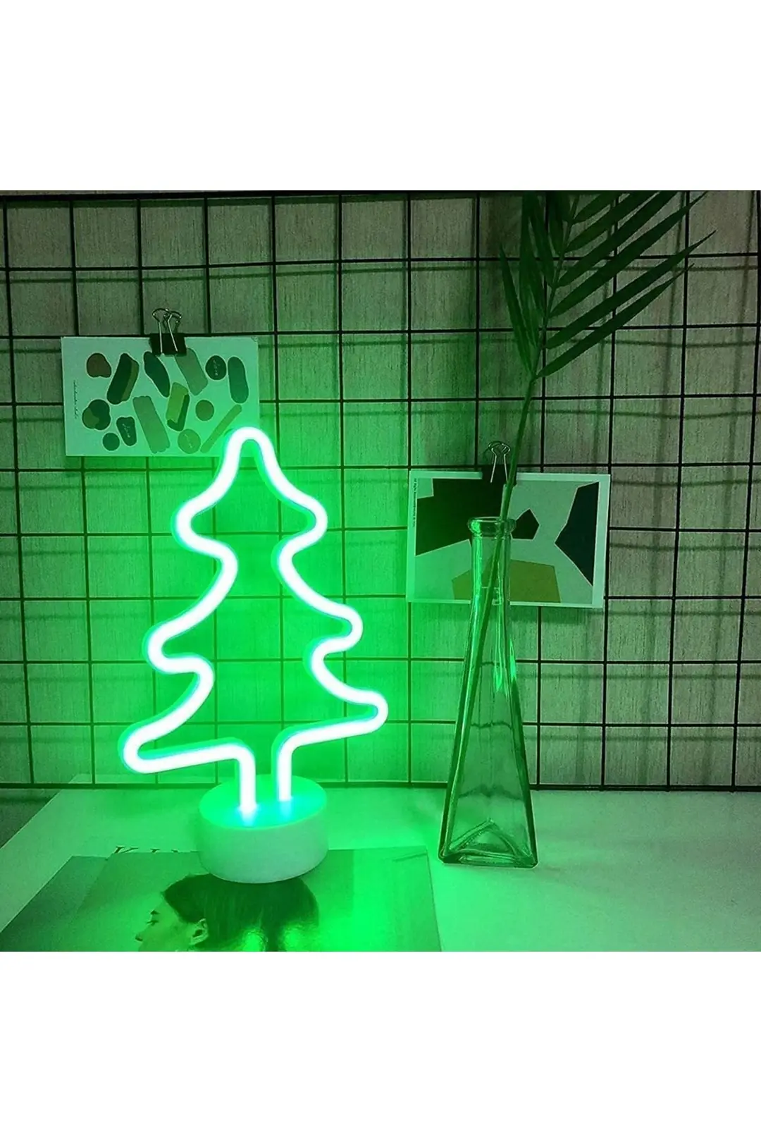 Çam Ağacı Neon LED Gece Lambası | USB ve Pilli