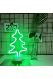 Çam Ağacı Neon LED Gece Lambası | USB ve Pilli 1