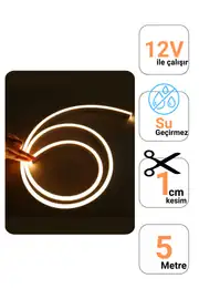 12 Volt Gün Işığı Neon Şerit Led (1 cm) 3