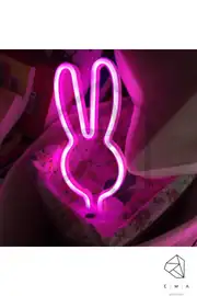 Tavşan Neon LED Gece Lambası | USB ve Pilli 4