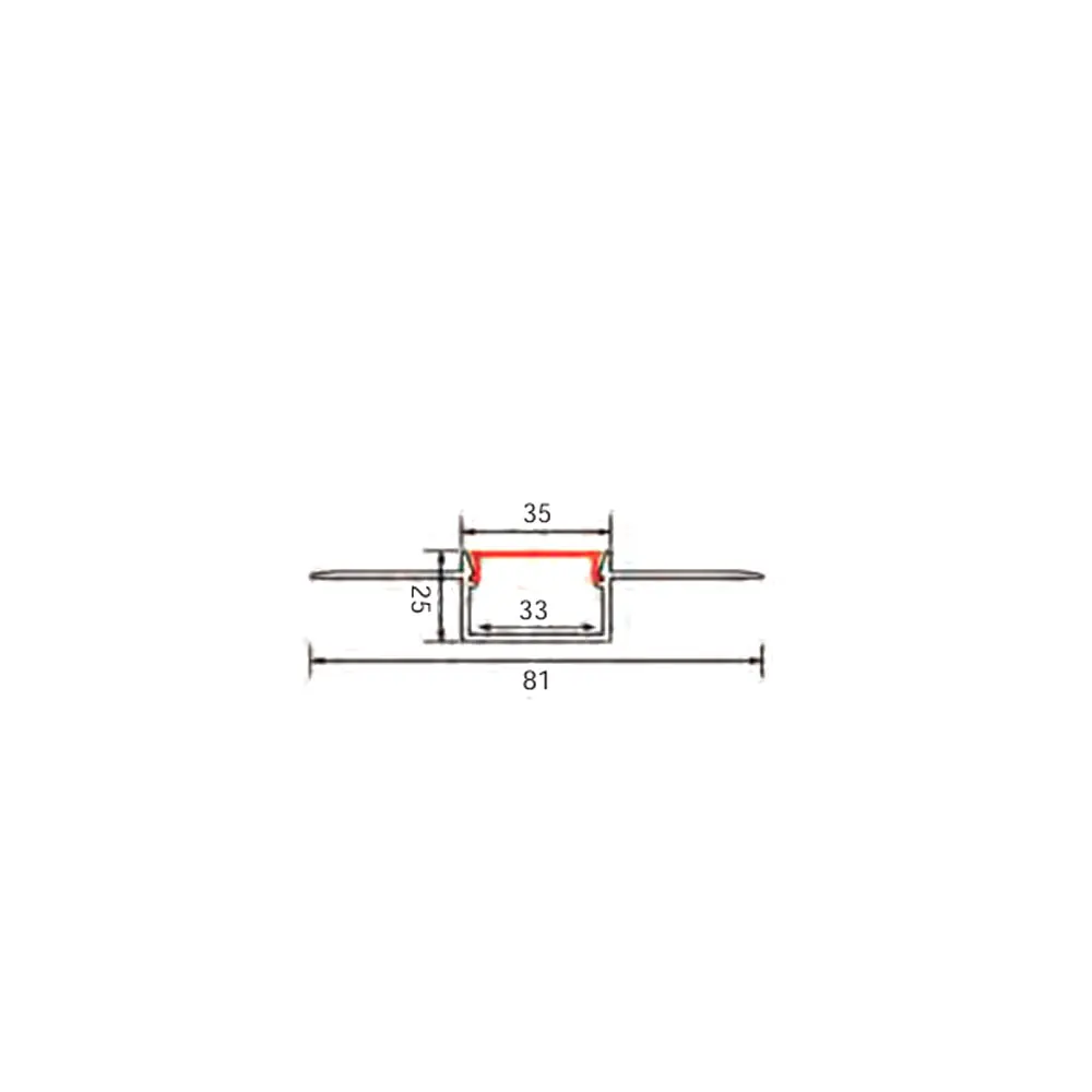 Forlife Alüminyum Profil Trimles 33 Mm Gümüş 3 Metre FL-8533 - ek resim