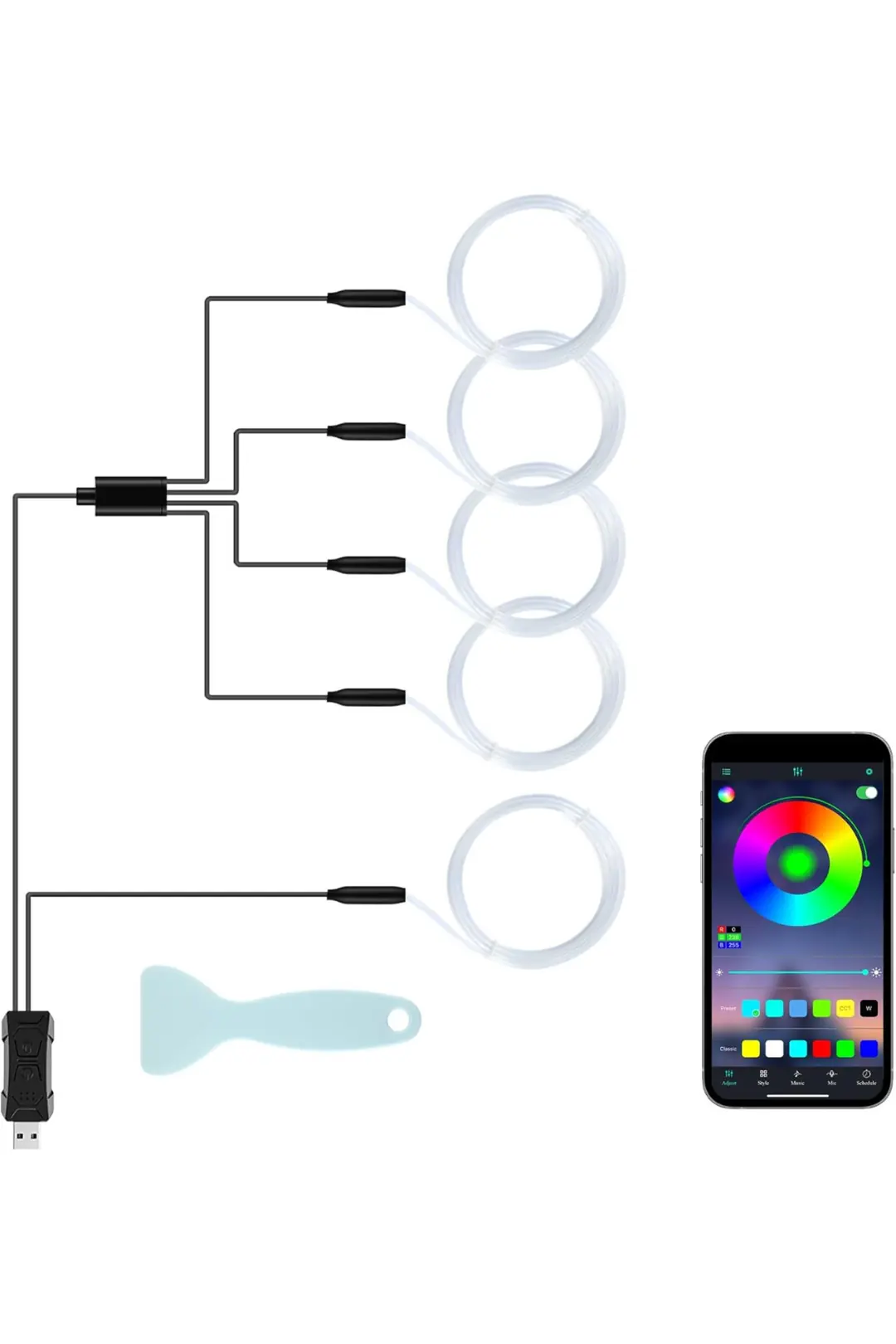 Araç Içi Neon Rgb Araç Içi Led Ip Neon Led 4