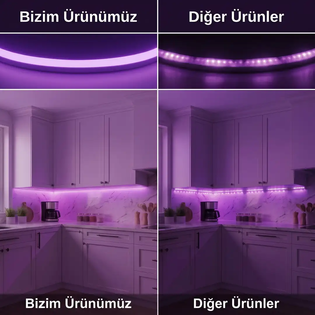 12 Volt Mor Neon Şerit Led - ek resim