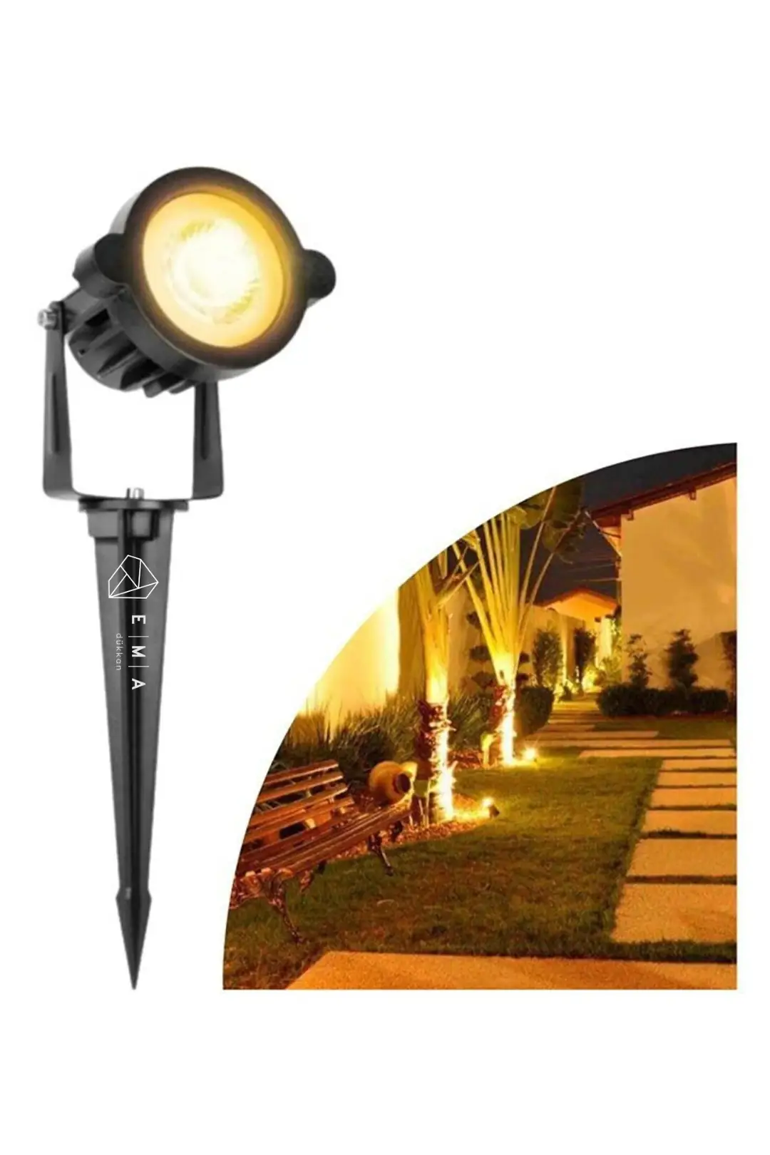 7W Kazıklı Çim Armatürü