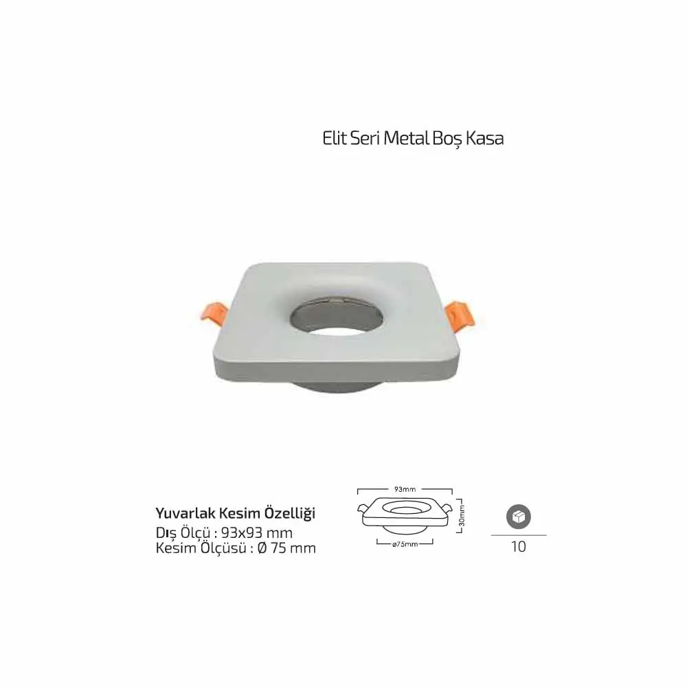 Forlife Elit Metal Boş Spot Kasa Mat Gri FL-1903 M - ek resim