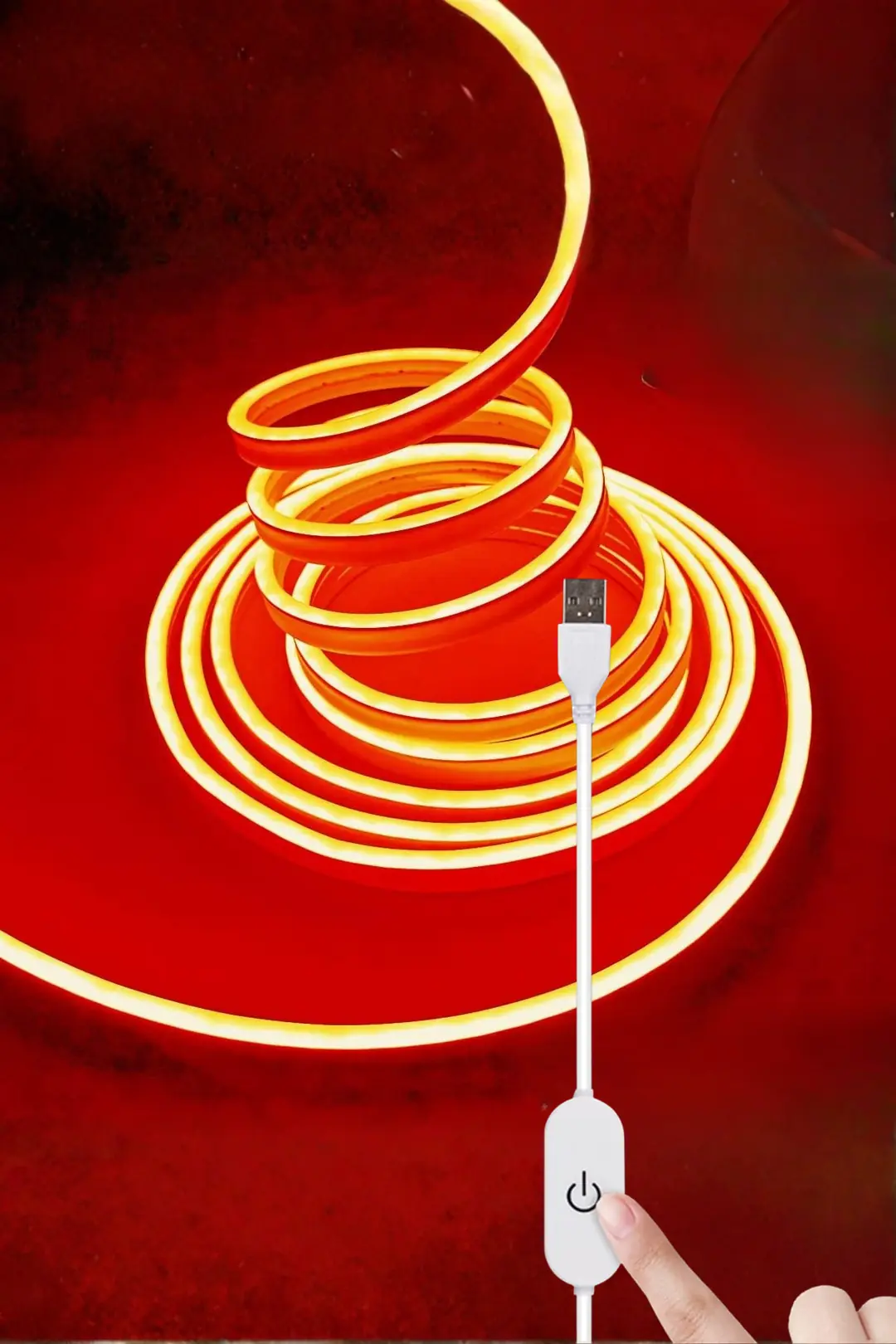 5V USB Neon Led - Turuncu - ek resim