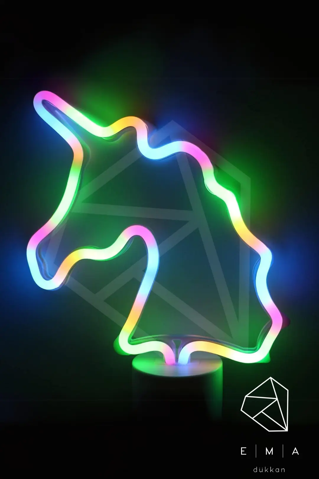 Unicorn Neon LED Gece Lambası | USB ve Pilli