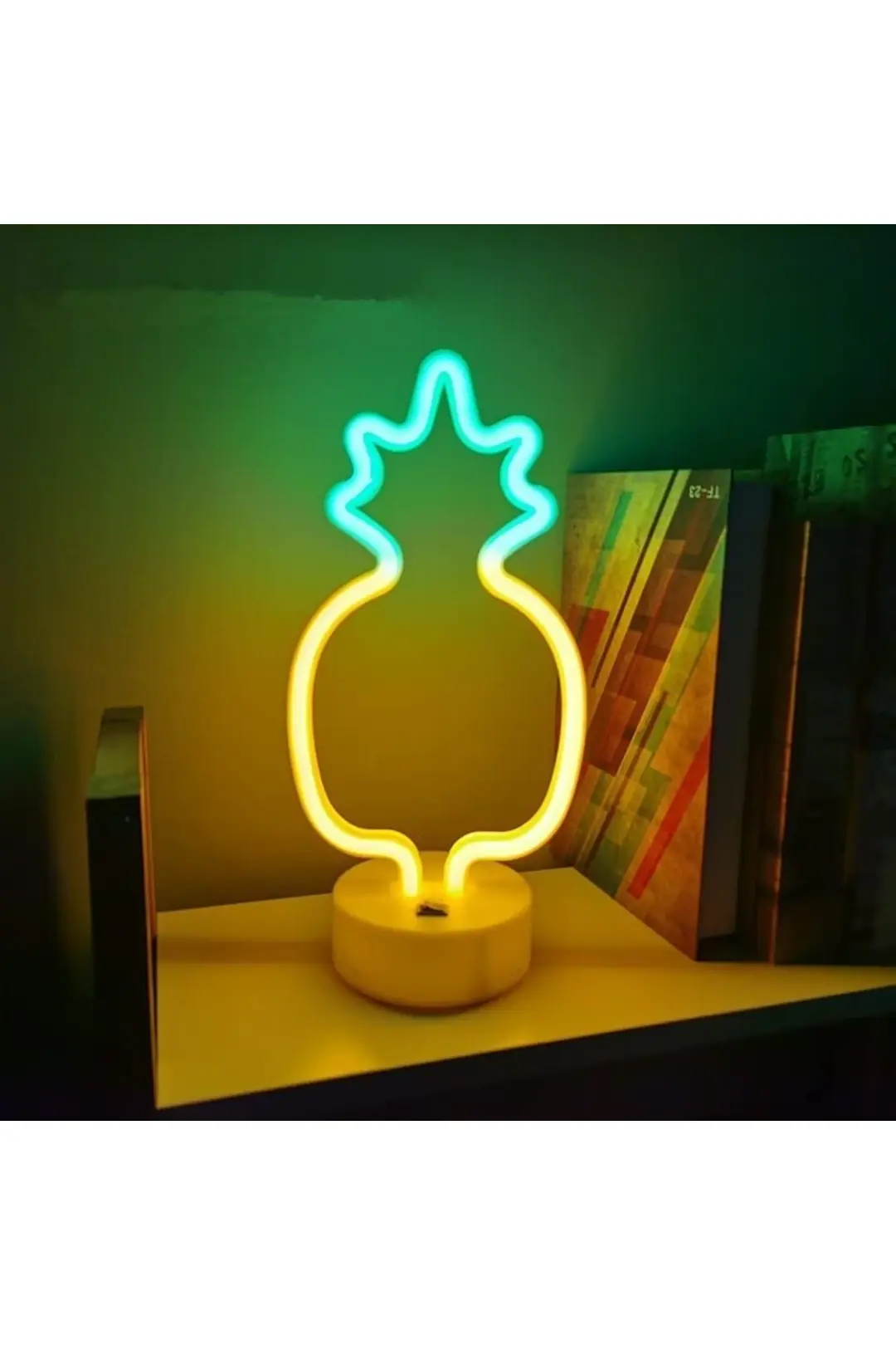 Ananas Neon LED Gece Lambası | USB ve Pilli