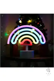 Gökkuşağı Neon LED Gece Lambası | USB ve Pilli 1