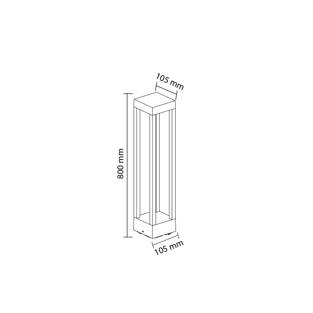 Forlife Bollard Bahçe Armatürü Söğüt 80cm 12W 3200k Gün Işığı FL-1790 3