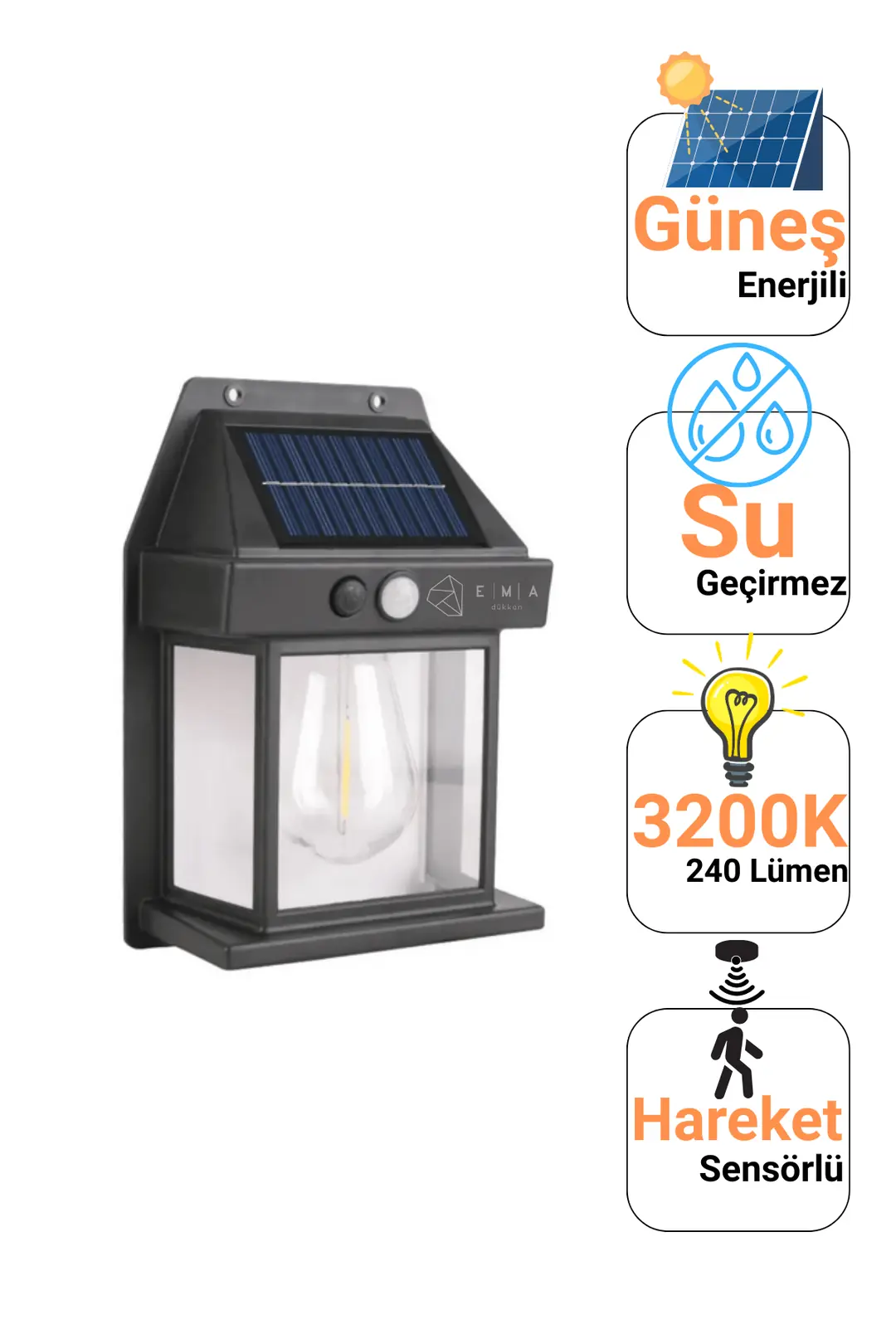Forlife 12W Solar Dekoratif Bahçe Armatürü FL-3330
