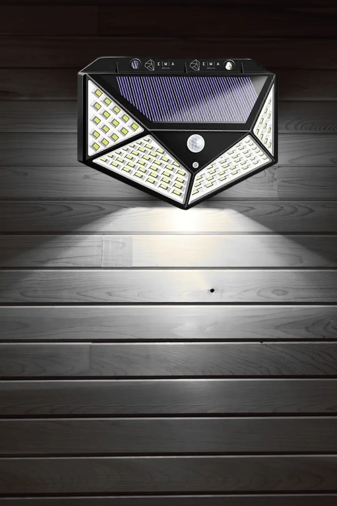 100 Ledli 6500K Solar Duvar Armatürü 3