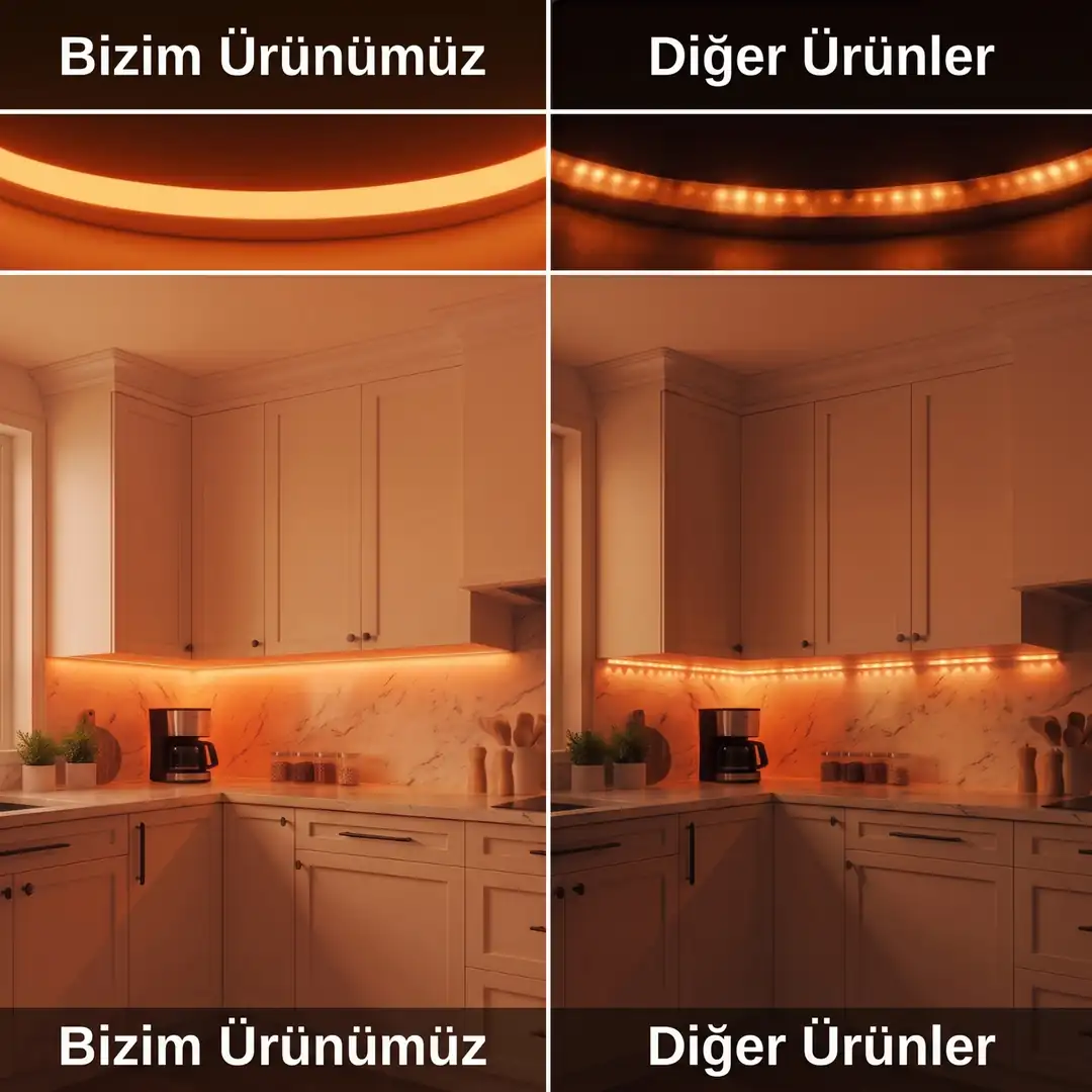 12 Volt Turuncu Neon Şerit Led - ek resim